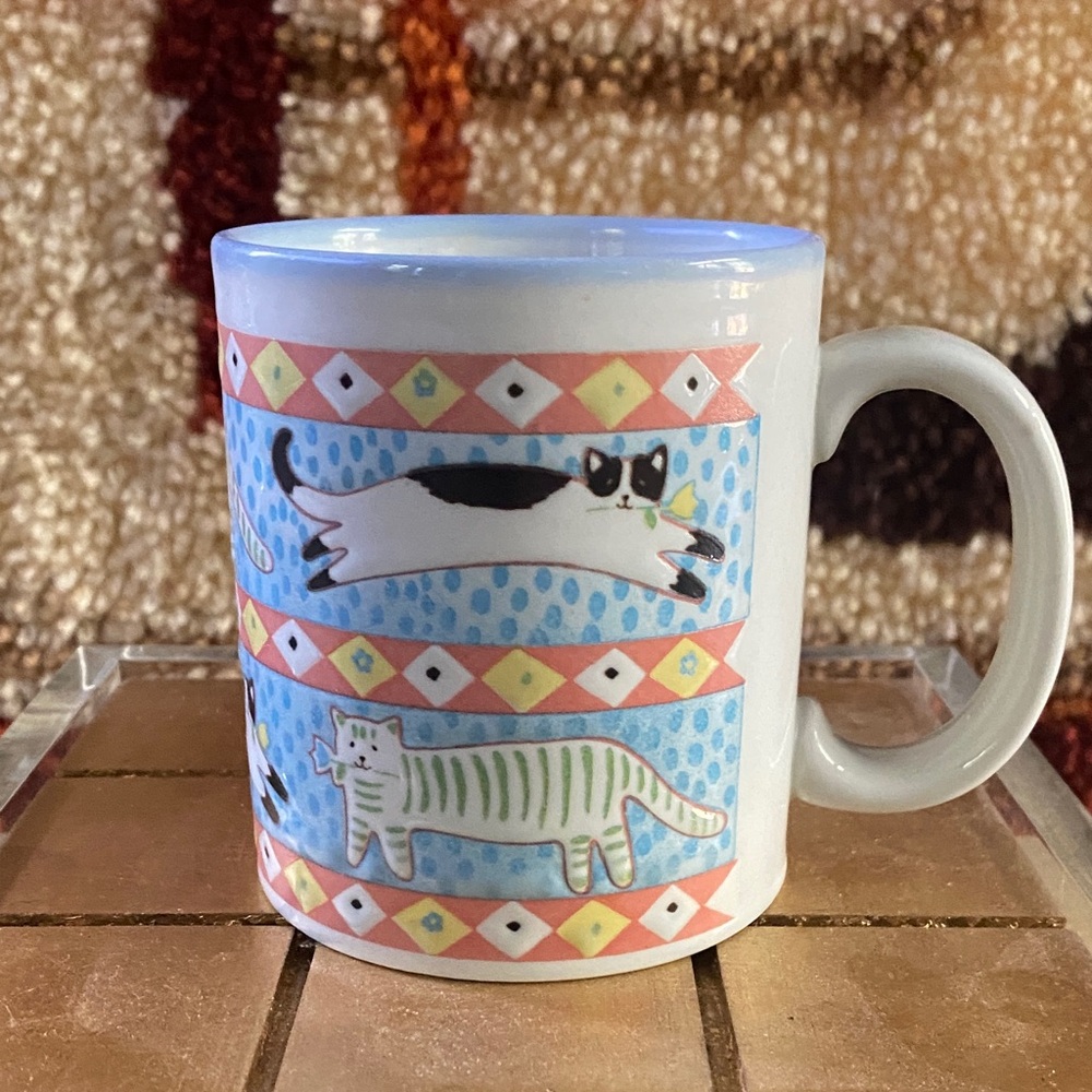 SOLD Rare Japan MCM Otagiri Cat Coffee Mug with artwork by Elizabeth Brownd